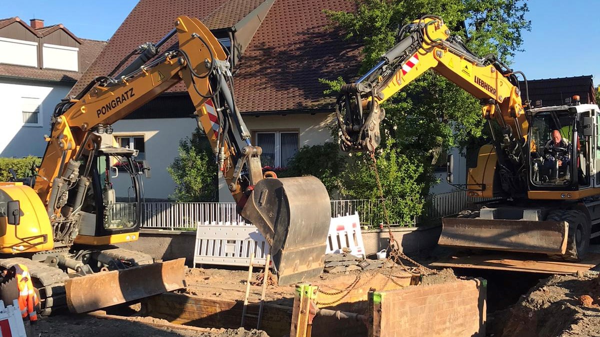 Stabilisierung eines Baugraben